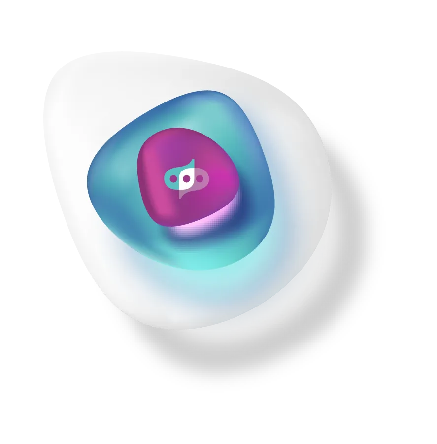 The Paid Viewpoint speech-bubble logo inside a glossy blue and magenta blob